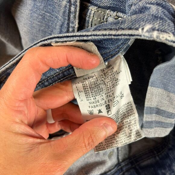 SOLD Diesel Safado Mens Jeans 31X32 Distressed Whisker Straight Button Fly Blue - Picture 6 of 13